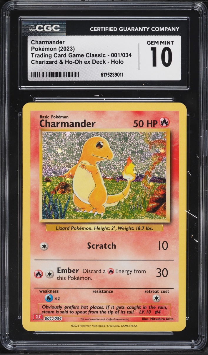 2023 Pokemon TCG Classic Collection Holo Charmander #1 CGC 10 GEM MINT