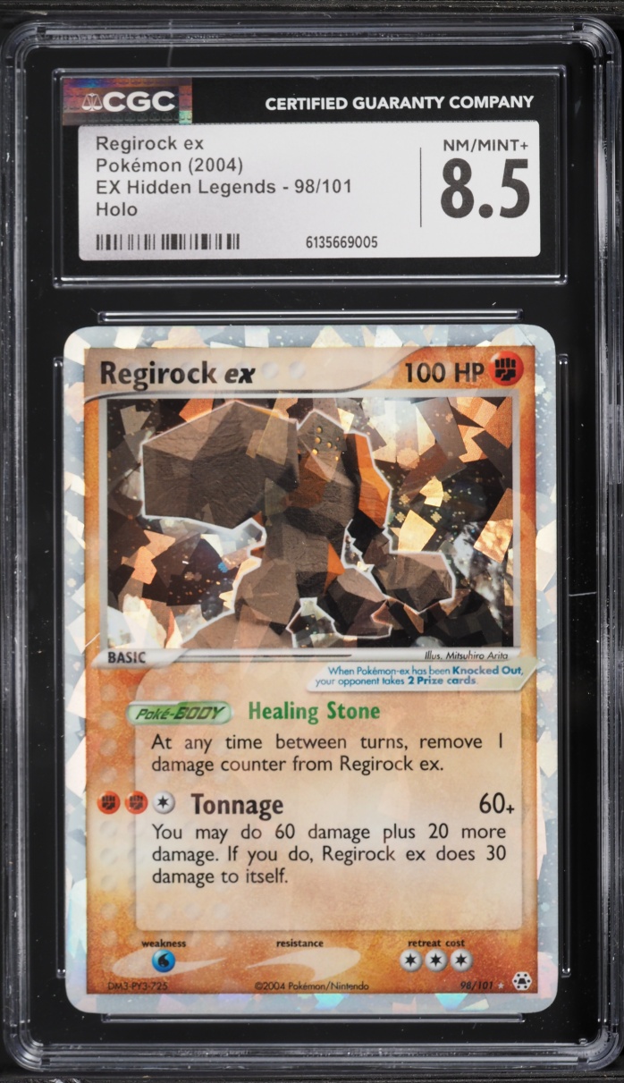 2004 Pokemon EX Hidden Legends Holo Regirock EX #98 CGC 8.5 NM-MT+