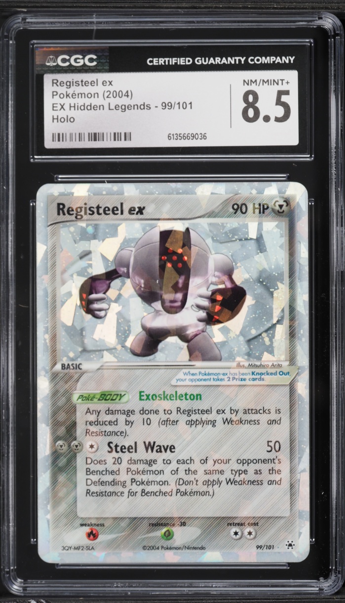 2004 Pokemon EX Hidden Legends Holo Registeel EX #99 CGC 8.5 NM-MT+