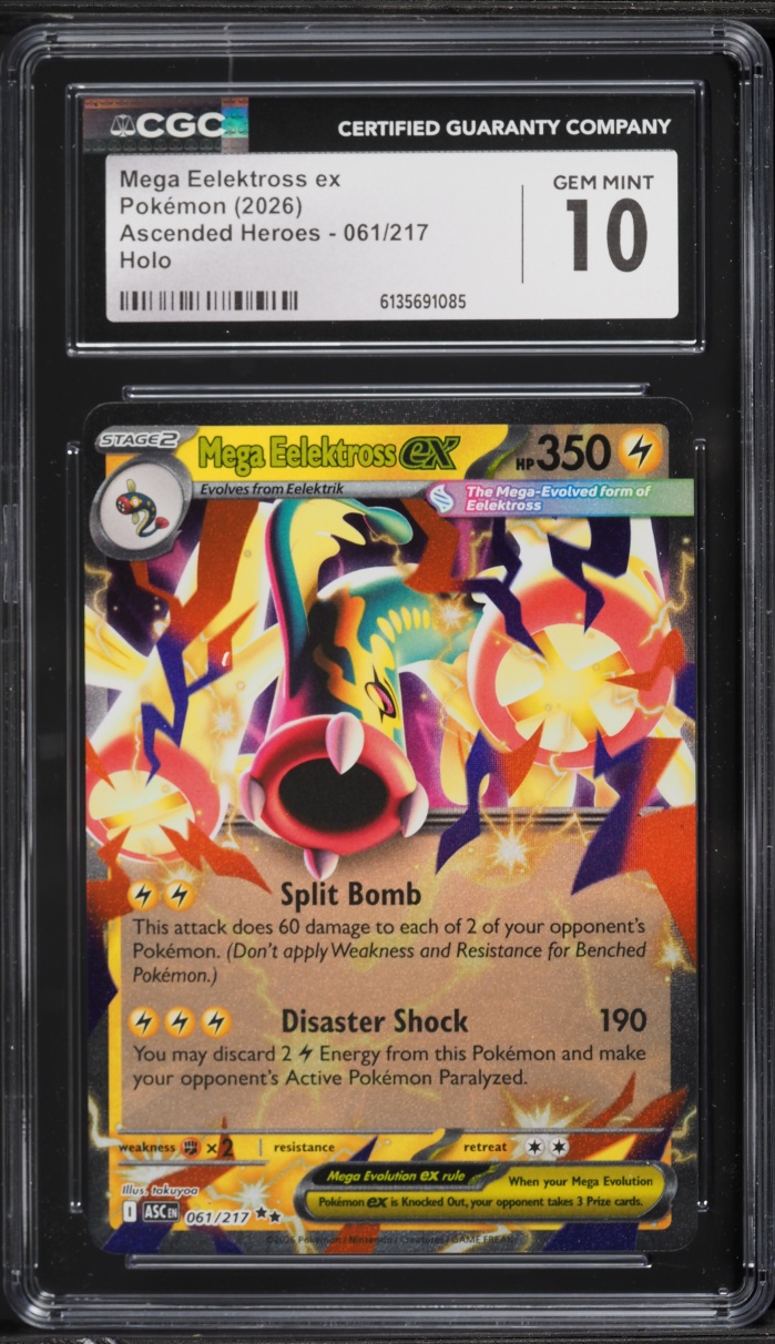 2026 Pokemon Mega Ascended Heroes Holo Mega Eelektross ex #061 CGC 10 GEM MINT