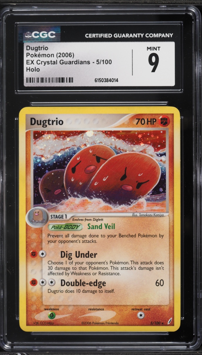 2006 Pokemon EX Crystal Guardians Holo Dugtrio #5 CGC 9 MINT