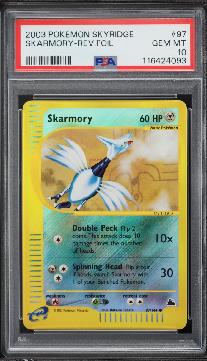2003 Pokemon Skyridge Reverse Holo Skarmory #97 PSA 10 GEM MINT