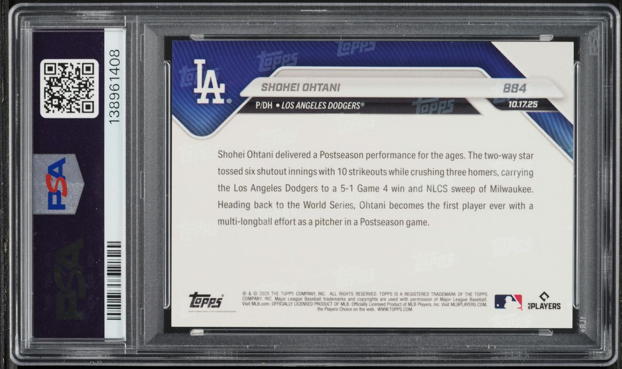 2025 Topps Now Shohei Ohtani #884 PSA 10 GEM MINT