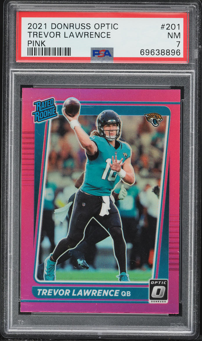 2021 Donruss Optic Pink Trevor Lawrence ROOKIE #201 PSA 7 NRMT