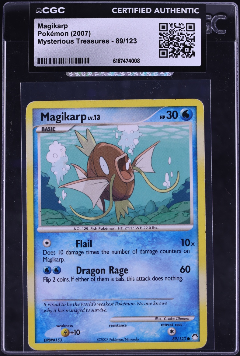2007 Pokemon Diamond & Pearl Mysterious Treasures Magikarp #89 CGC AUTH