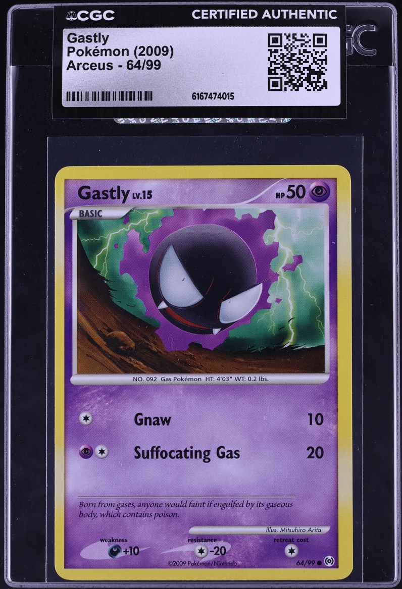 2009 Pokemon Platinum Arceus Gastly #64 CGC AUTH