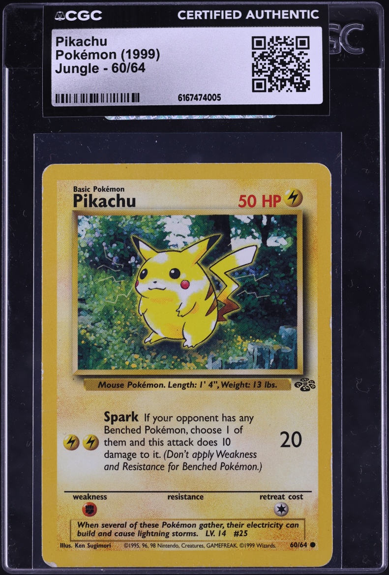 1999 Pokemon Jungle Pikachu #60 CGC AUTH