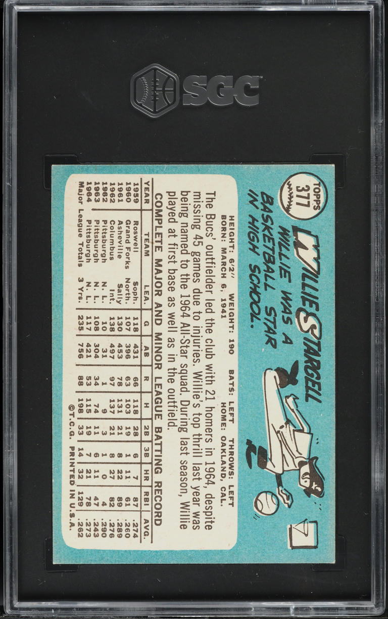 1965 Topps Willie Stargell #377 SGC 6 EXMT