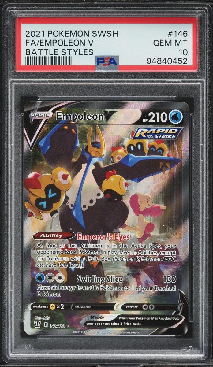 2021 Pokemon Sword & Shield Battle Styles Empoleon V #146 PSA 10 GEM MINT