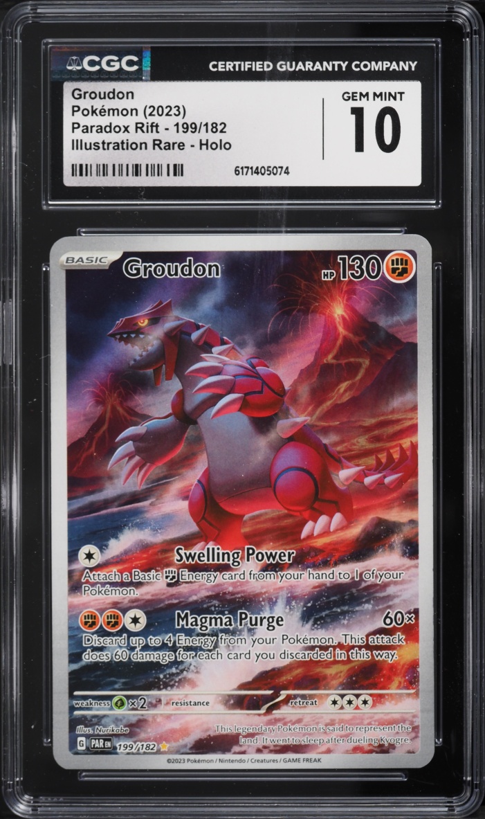 2023 Pokemon Scarlet & Violet Paradox Rift IR Groudon #199 CGC 10 GEM MINT
