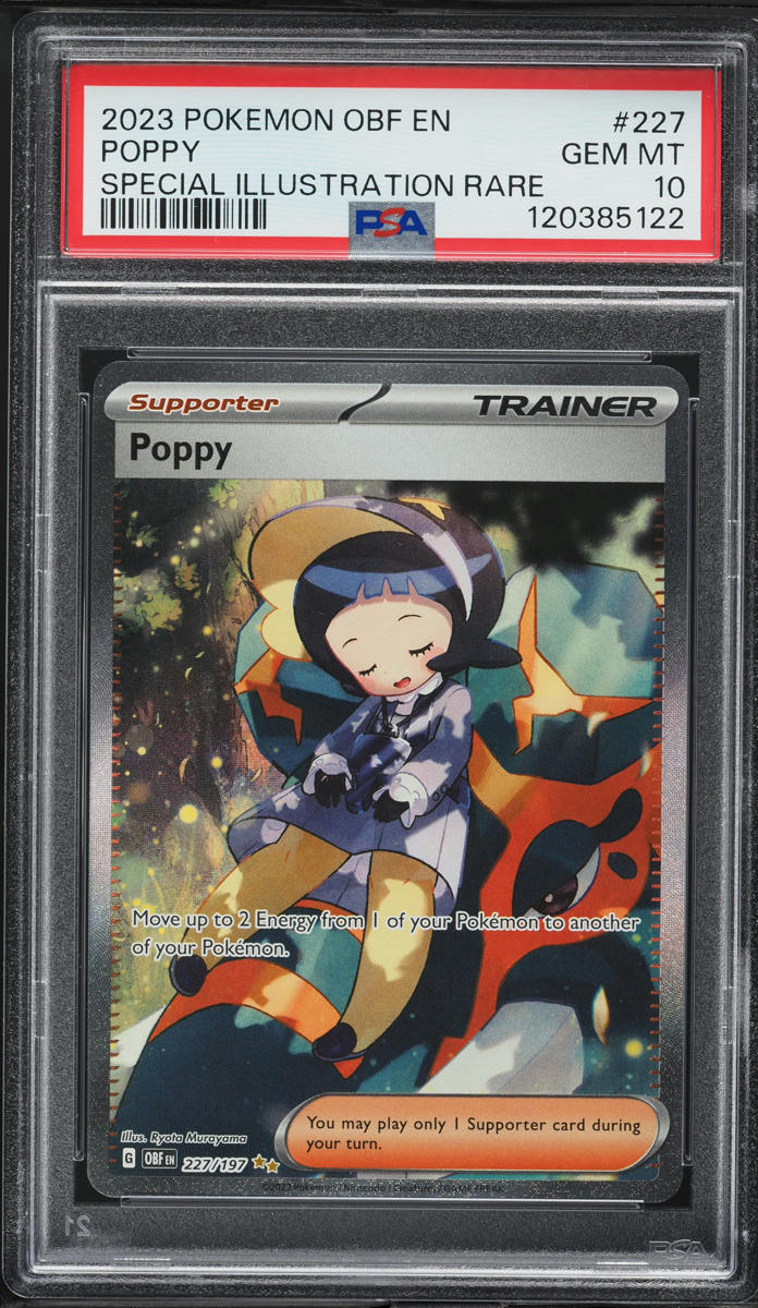 2023 Pokemon Scarlet & Violet Obsidian Flames SIR Poppy #227 PSA 10 GEM MINT