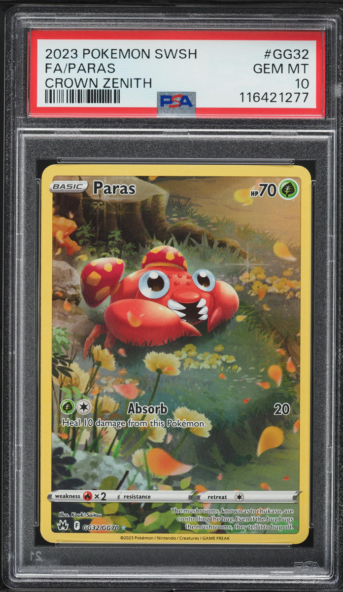2023 Pokemon Sword & Shield Crown Zenith Full Art Paras #GG32 PSA 10 GEM MINT