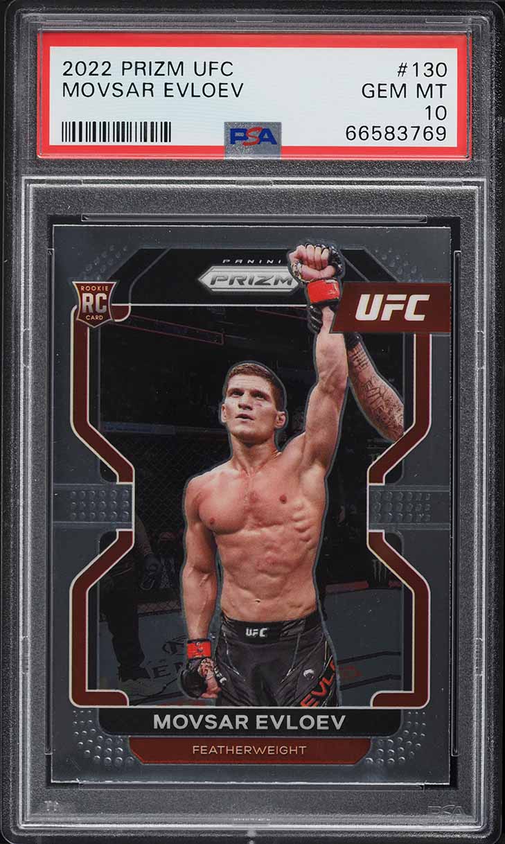 2022 Panini Prizm UFC Movsar Evloev ROOKIE #130 PSA 10 GEM MINT