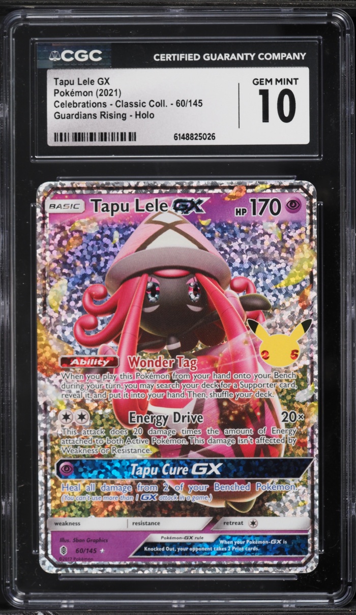 2021 Pokemon SWSH Celebrations Classic Collection Holo Tapu Lele GX #60 CGC 10 GEM MINT