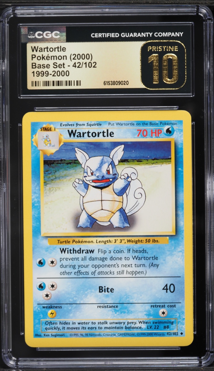 1999-2000 Pokemon Base Set Wartortle #42 CGC 10 PRISTINE