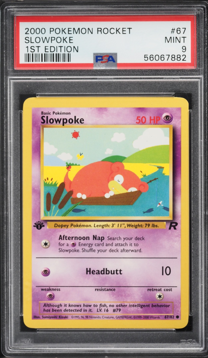 2000 Pokemon Team Rocket 1st Edition Slowpoke #67 PSA 9 MINT