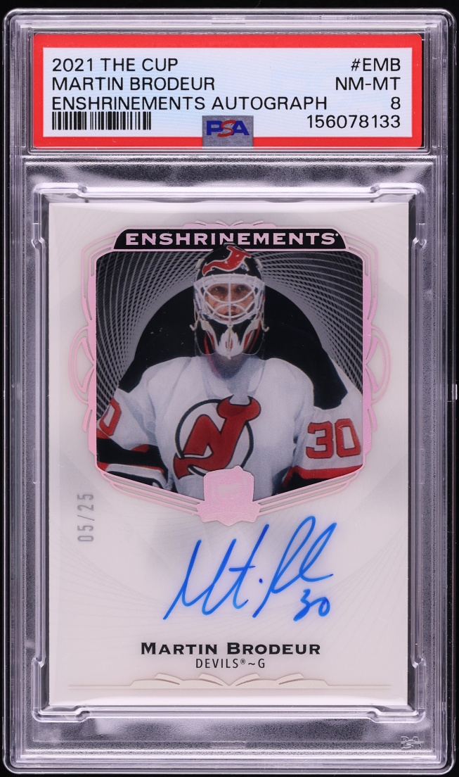 2021 Upper Deck The Cup Enshrinements Martin Brodeur AUTO /25 #EMB PSA 8 NM-MT