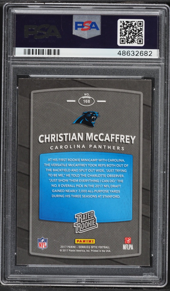 2017 Donruss Optic Christian McCaffrey ROOKIE #168 PSA 9 MINT