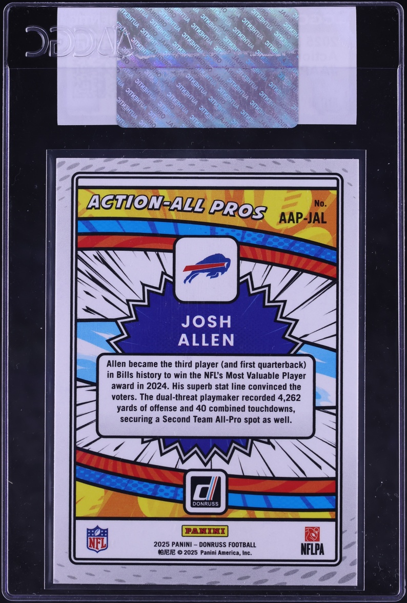 2025 Donruss Action All Pros Josh Allen #AAP-JAL CGC AUTH