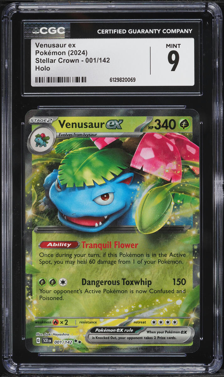 2024 Pokemon Scarlet & Violet Stellar Crown Holo Venusaur ex #1 CGC 9 MINT