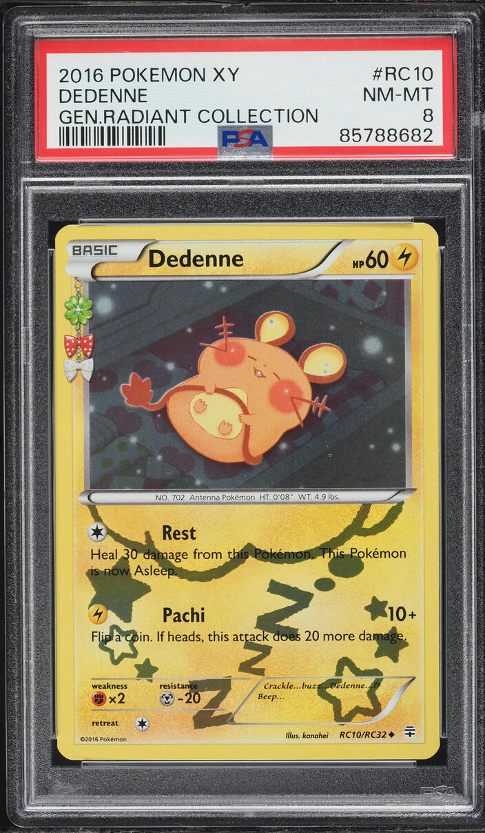2016 Pokemon XY Generations Radiant Collection Dedenne #RC10 PSA 8 NM-MT