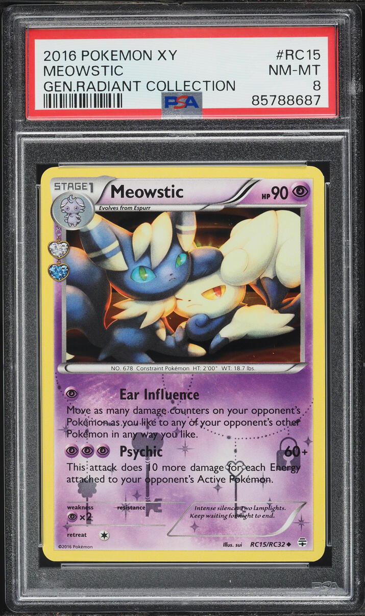 2016 Pokemon XY Generations Radiant Collection Meowstic #RC15 PSA 8 NM-MT