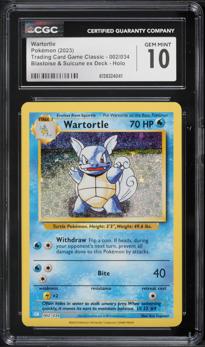 2023 Pokemon TCG Classic Collection Holo Wartortle #2 CGC 10 GEM MINT