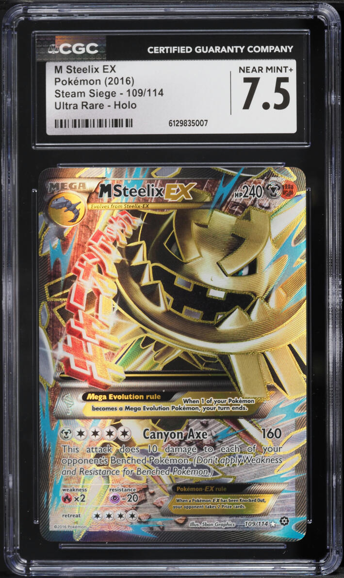 2016 Pokemon XY Steam Siege Full Art M Steelix EX #109 CGC 7.5 NRMT+