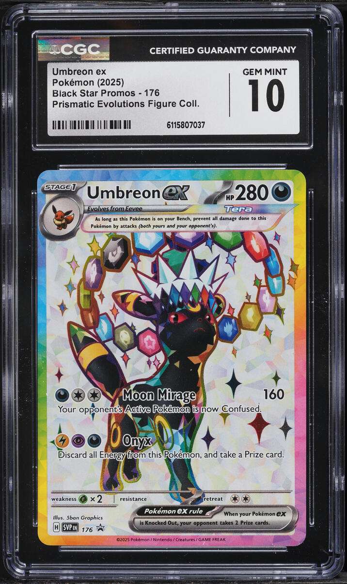 2025 Pokemon SV Promo Prismatic Evolutions Figure Full Art Umbreon ex #176 CGC 10 GEM MINT