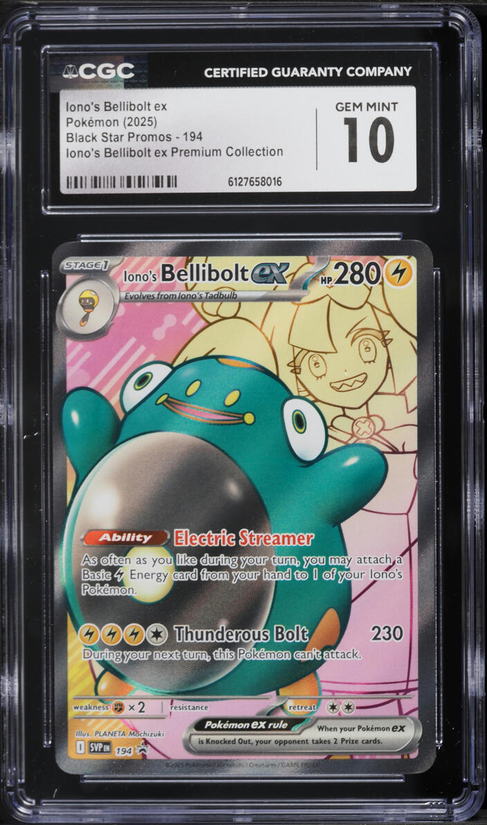 2025 Pokemon SV Promo Premium Collection Full Art Iono's Bellibolt ex #194 CGC 10 GEM MINT