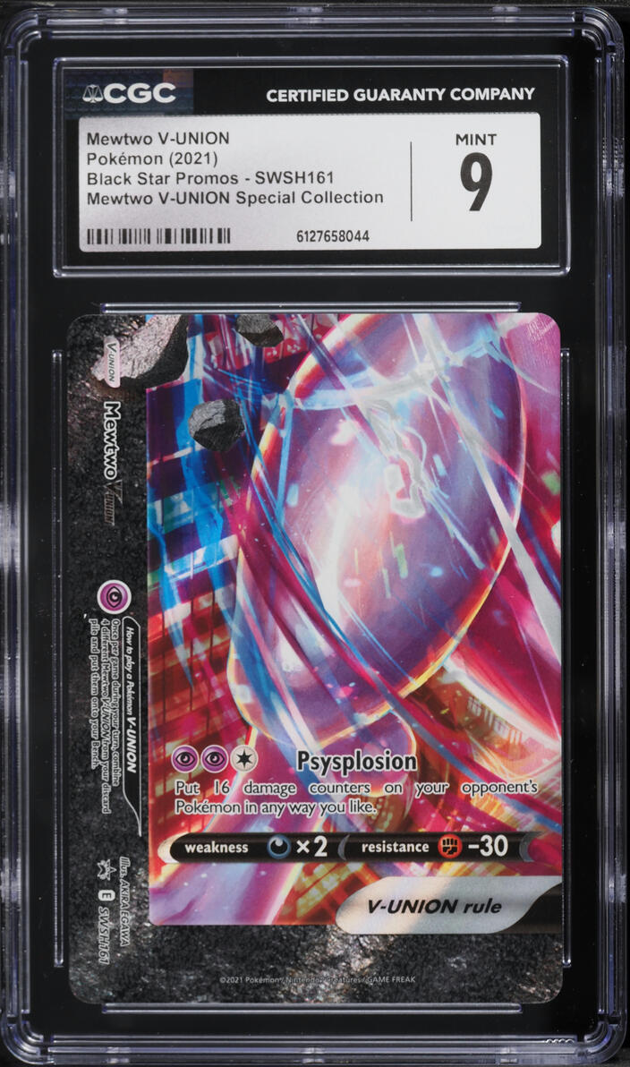 2021 Pokemon Sword & Shield Promo Special Collection Holo Mewtwo V-UNION #SWSH161 CGC 9 MINT