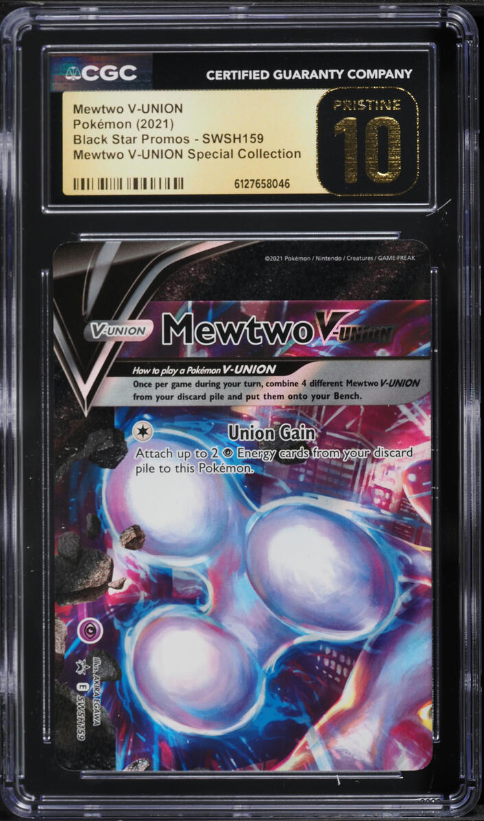 2021 Pokemon SWSH Promo Special Collection Holo Mewtwo V-UNION #SWSH159 CGC 10 PRISTINE