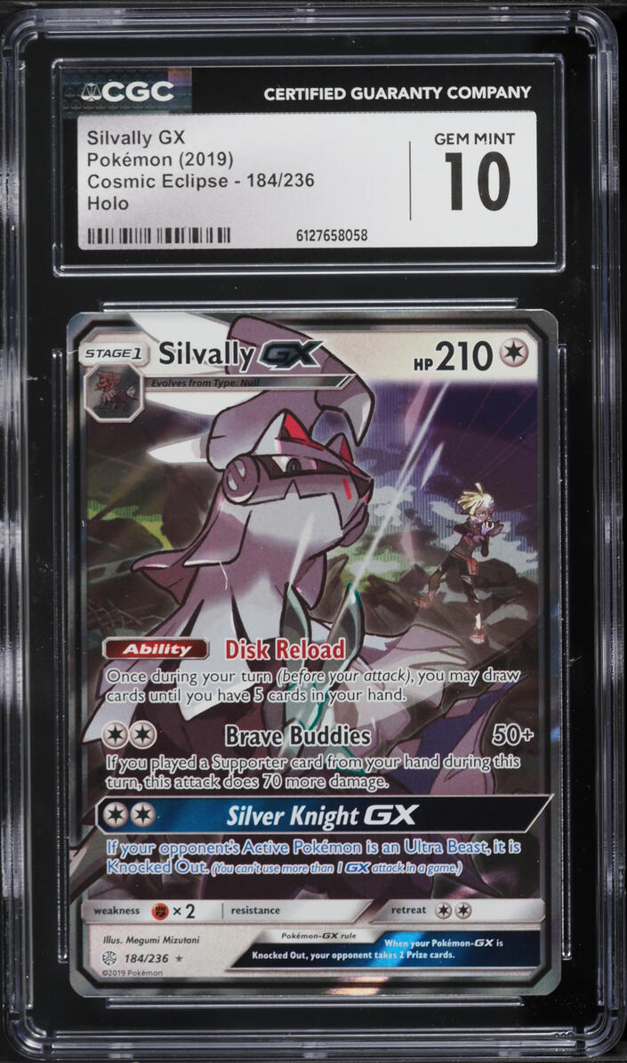 2019 Pokemon Sun & Moon Cosmic Eclipse Holo Silvally GX #184 CGC 10 GEM MINT
