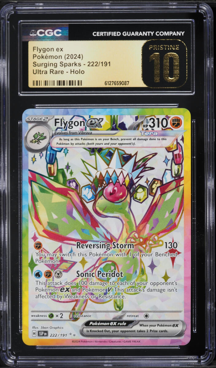 2024 Pokemon Scarlet & Violet Surging Sparks Full Art Flygon ex #222 CGC 10 PRISTINE