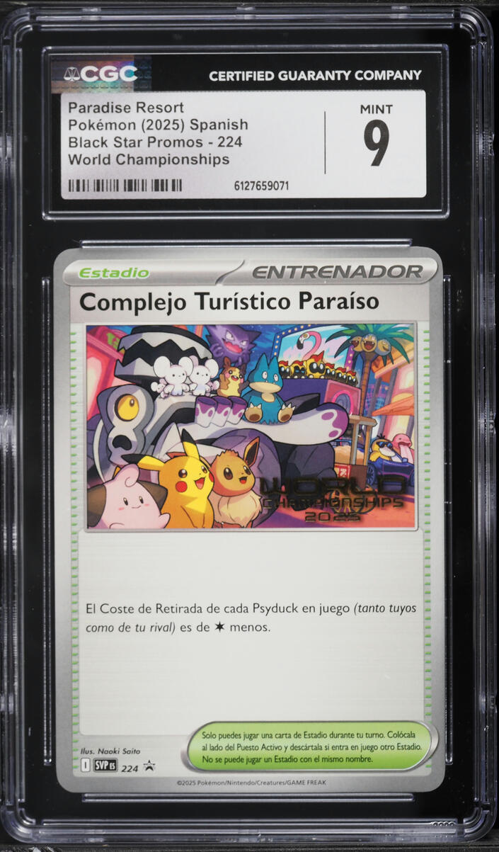 2025 Pokemon Spanish Scarlet & Violet Promo World Championships Paradise Resort #224 CGC 9 MINT