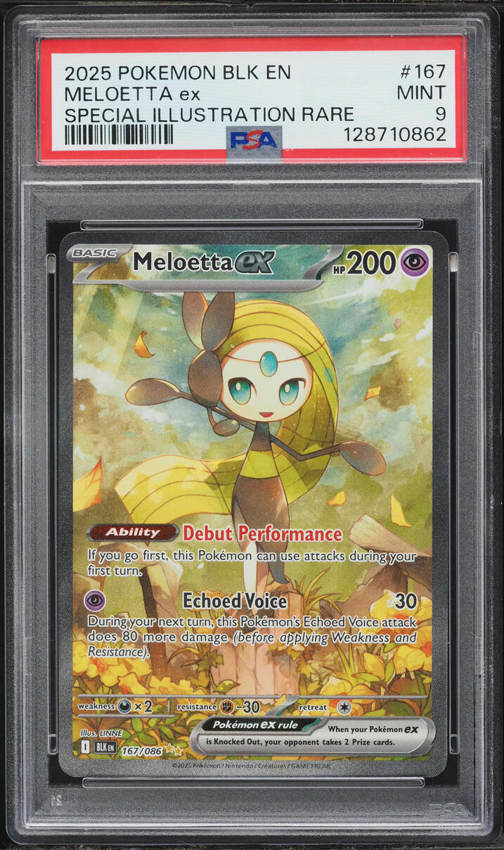 2025 Pokemon Scarlet & Violet Black Bolt SIR Meloetta EX #167 PSA 9 MINT