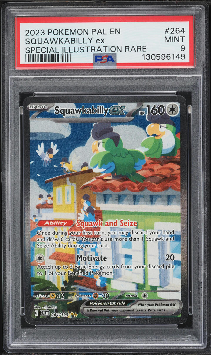 2023 Pokemon Scarlet & Violet Paldea Evolved SIR Squawkabilly EX #264 PSA 9 MINT