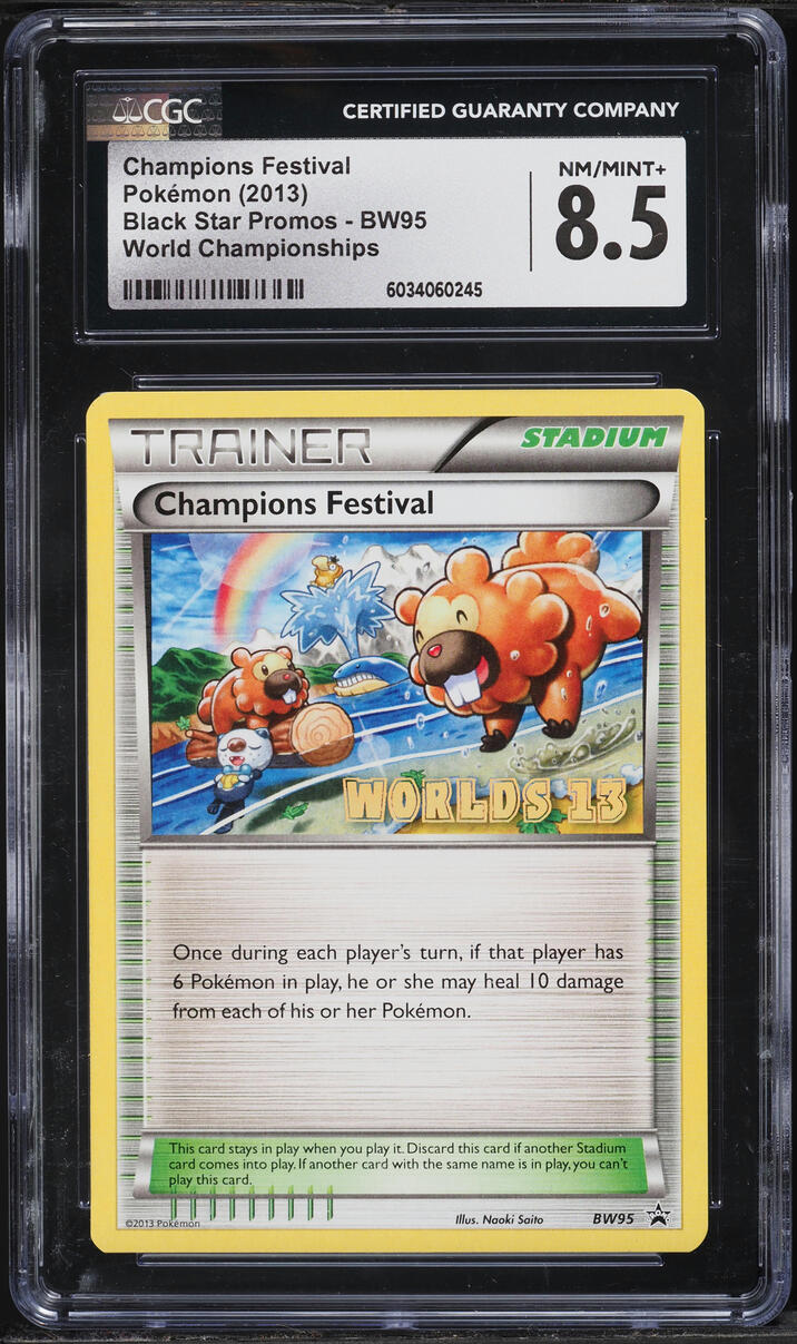 2013 Pokemon Black & White Promo World Championships Champions Festival #BW95 CGC 8.5 NM-MT+