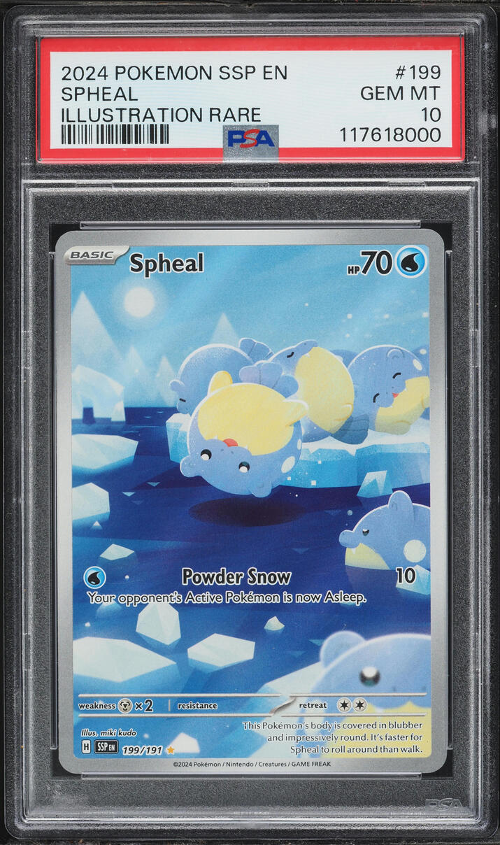 2024 Pokemon Scarlet & Violet Surging Sparks IR Spheal #199 PSA 10 GEM MINT