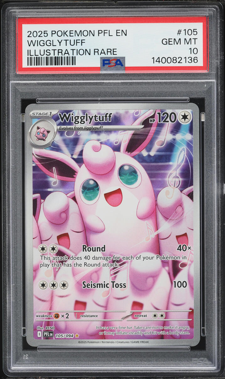 2025 Pokemon Mega Phantasmal Flames IR Wigglytuff #105 PSA 10 GEM MINT