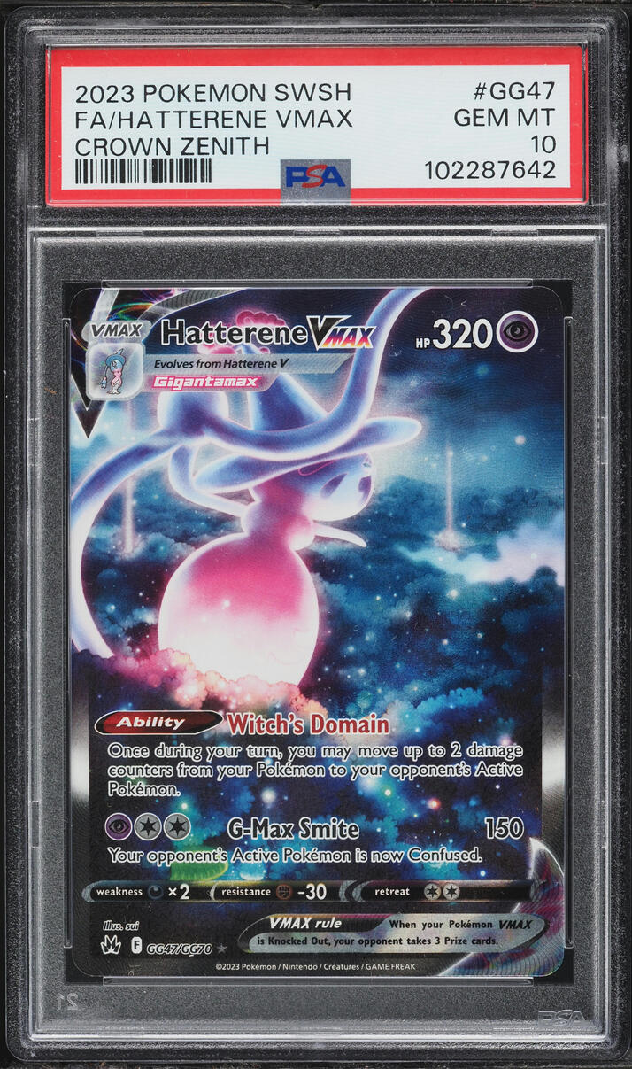2023 Pokemon Sword & Shield Crown Zenith Full Art Hatterene VMAX #GG47 PSA 10 GEM MINT