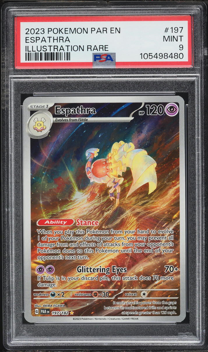 2023 Pokemon Scarlet & Violet Paradox Rift Illustration Rare Espathra #197 PSA 9 MINT