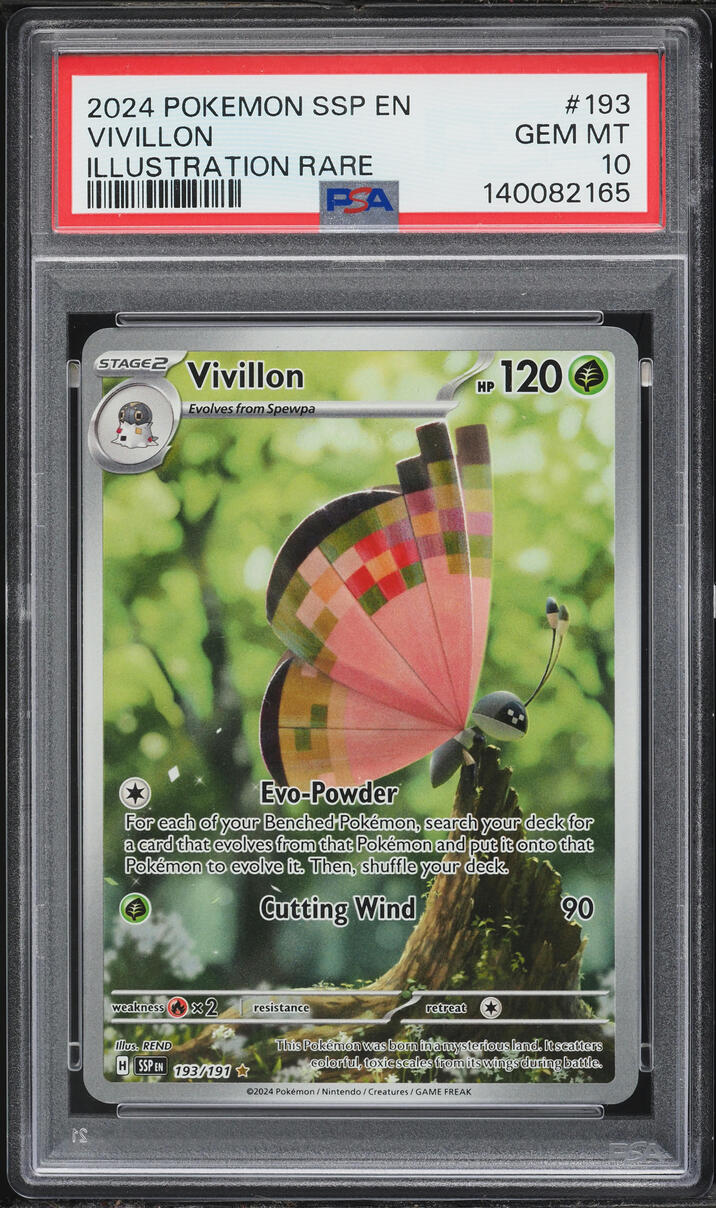 2024 Pokemon Scarlet & Violet Surging Sparks IR Vivillon #193 PSA 10 GEM MINT