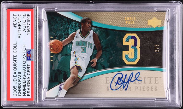 2005 Exquisite Number Pieces Chris Paul ROOKIE PATCH AUTO DNA 10 /3 PSA AUTH