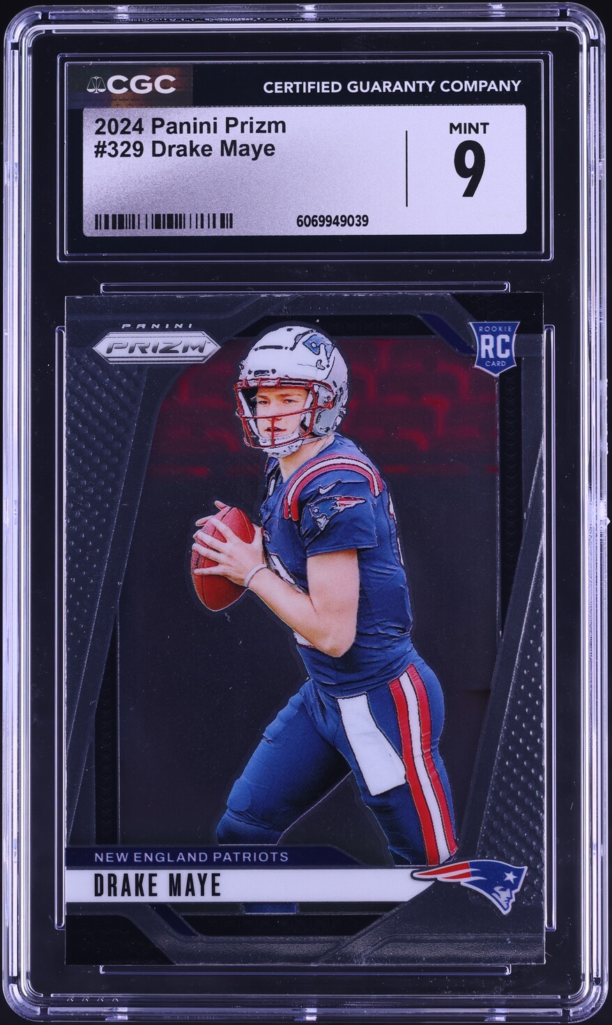 2024 Panini Prizm Drake Maye ROOKIE #329 CGC 9 MINT