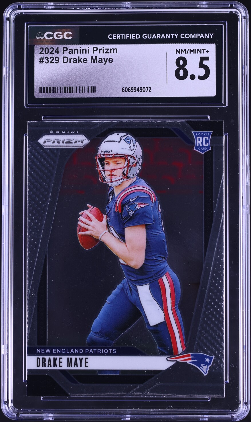 2024 Panini Prizm Drake Maye ROOKIE #329 CGC 8.5 NM-MT+