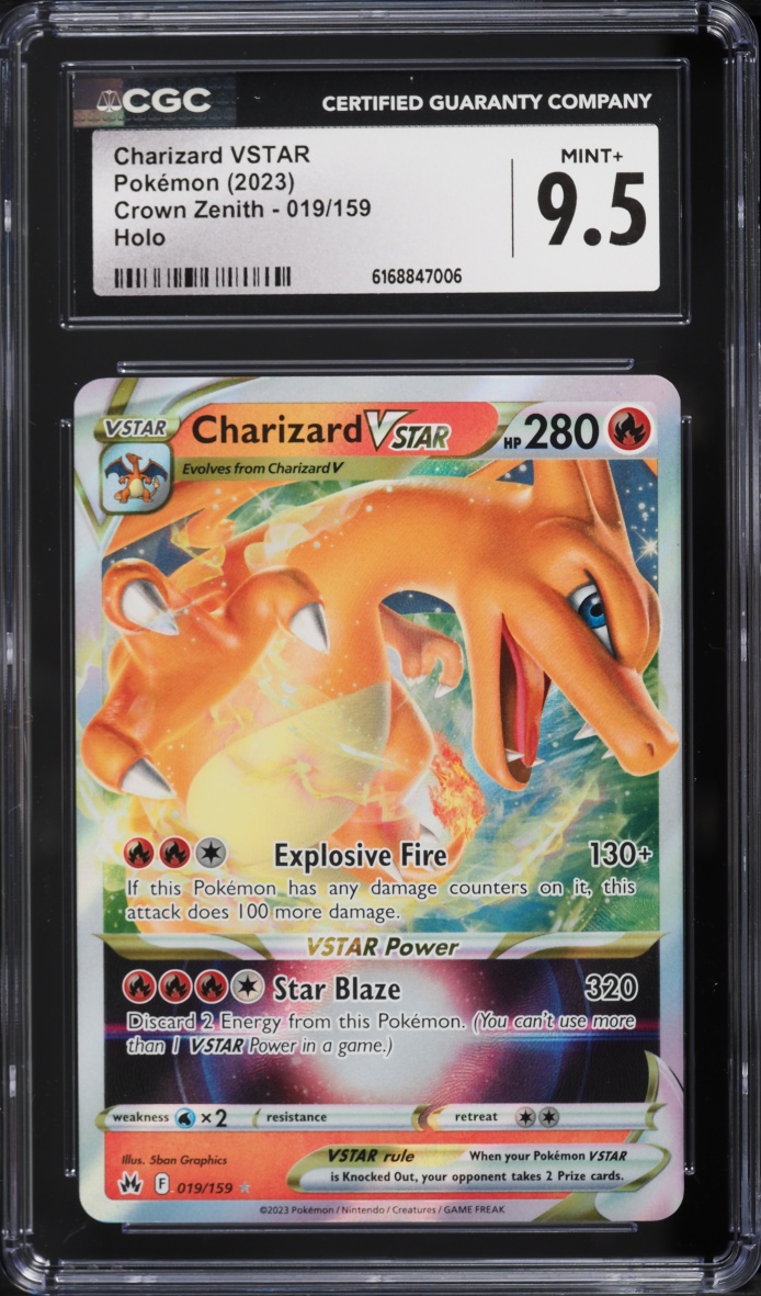 2023 Pokemon Sword & Shield Crown Zenith Holo Charizard VSTAR #19 CGC 9.5 MINT+
