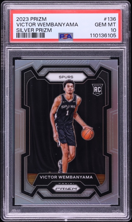 2023 Panini Prizm Silver Victor Wembanyama ROOKIE #136 PSA 10 GEM MINT