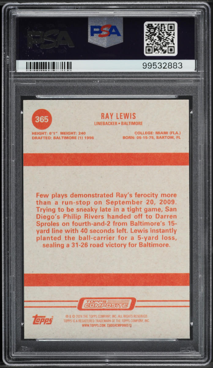 2023 Topps Composite Ray Lewis #365 PSA 10 GEM MINT