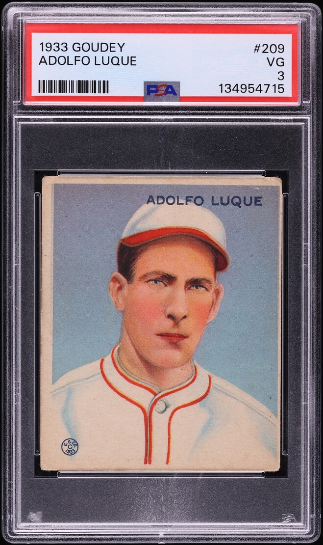 1933 Goudey Adolfo Luque #209 PSA 3 VG